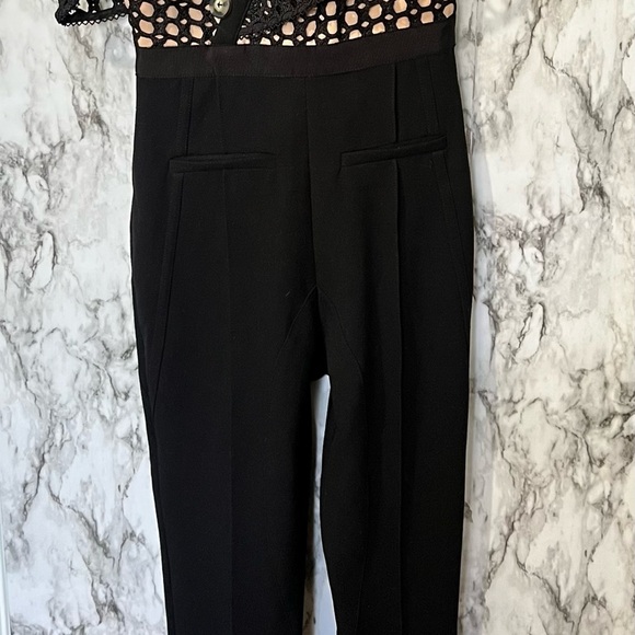 Self-Portrait Lace Frill Jumpsuit Black Size 2 - Picture 5 of 12